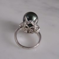 Gem Gardener, black south sea pearl ring, black pearl diamond ring, 14mm pearl ring, single black pearl ring, black pearl jewelry singapore