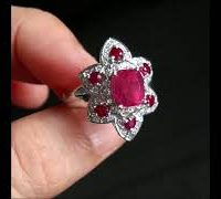 unheated ruby ring flower cluster 18k video