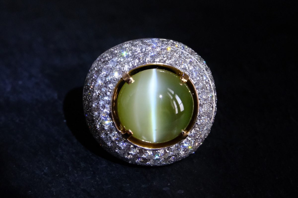 Gem Gardener, mens chrysoberyl cats eye ring, cats eye ring mens,, chrysoberyl cat's eye ring for sale, big cats eye stone