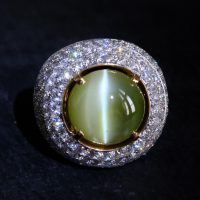 Gem Gardener, mens chrysoberyl cats eye ring, cats eye ring mens,, chrysoberyl cat's eye ring for sale, big cats eye stone