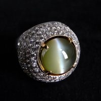 Gem Gardener, mens chrysoberyl cats eye ring, cats eye ring mens,, chrysoberyl cat's eye ring for sale, big cats eye stone