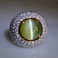 Gem Gardener, mens chrysoberyl cats eye ring, cats eye ring mens,, chrysoberyl cat's eye ring for sale, big cats eye stone