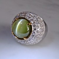 Gem Gardener, mens chrysoberyl cats eye ring, cats eye ring mens,, chrysoberyl cat's eye ring for sale, big cats eye stone