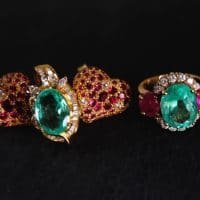 Gem Gardener, vintage emerald pendant, emerald pendant yellow gold, emerald pendant singapore, emerald and diamond pendant, dainty emerald pendant necklace