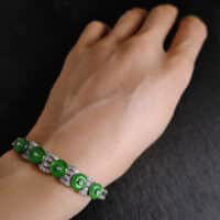 White Gold Jade Bracelet, art deco jade bracelet, jade bracelet singapore, donut jade bracelet, fine jade jewelry, jade jewellery singapore, Gem Gardener