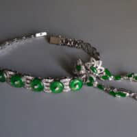 White Gold Jade Bracelet, art deco jade bracelet, jade bracelet singapore, donut jade bracelet, fine jade jewelry, jade jewellery singapore, Gem Gardener