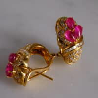 Gem Gardener, ruby ring and earring set, ruby diamond cocktail earrings, ruby statement earrings, ruby statement ring, vintage ruby jewelry, ruby jewellery singapore, vintage jewelry singapore