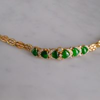 Gem Gardener, Vintage Chinese Jade Bracelet, art deco jade bracelet, vintage jade jewelry for sale, jade and diamond bracelet, jade jewellery singapore, vintage gold bracelets for sale
