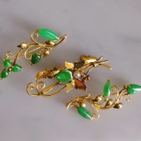 Gem Gardener, Antique Chinese Jade Brooch, jade brooch jewelry, antique jade brooch, vintage jade brooch, brooch pin set, antique jade jewelry for sale