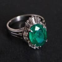 art deco emerald ring, emerald ballerina ring, emerald engagement ring singapore, vintage emerald rings for sale, emerald ring singapore, vintage rings singapore, Gem Gardener