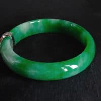 Gem Gardener, green jadeite jade bangle, jade bangle 55, jade bangle singapore, jade bangle with diamonds, art deco jade jewelry, 55mm jadeite bangle
