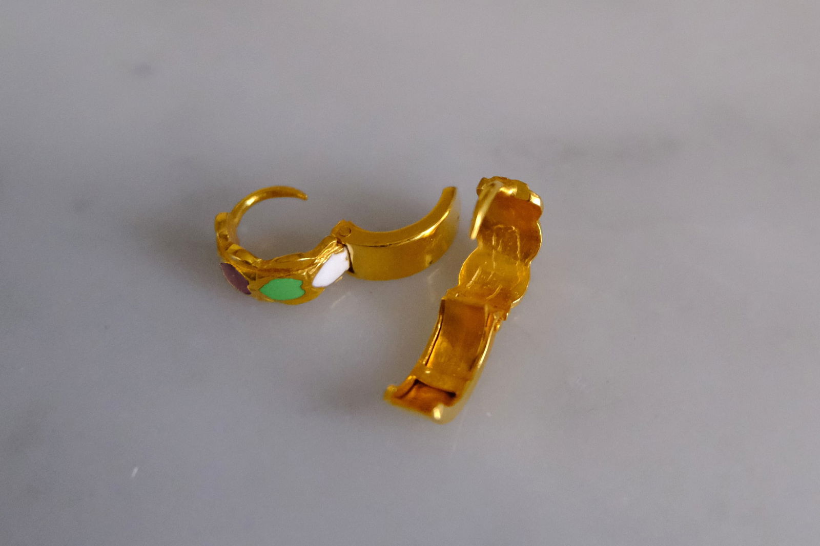 Gem Gardener, Antique Yellow Gold Diamond Earrings, peranakan earrings singapore, diamond earrings vintage, vintage earrings singapore