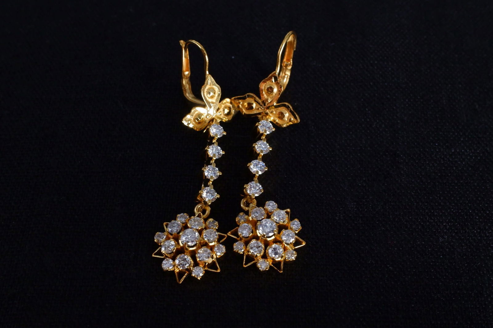 Gem Gardener, Antique Yellow Gold Diamond Earrings, peranakan earrings singapore, diamond earrings vintage, vintage earrings singapore