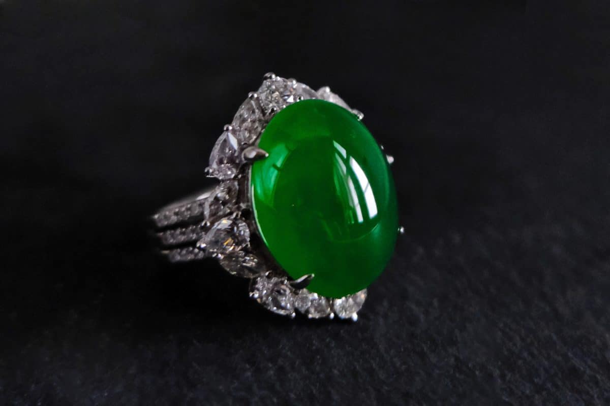 Translucent Emerald-Green Jadeite Ring GEM GARDENER