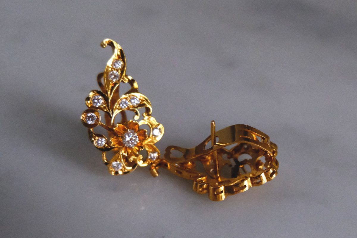 Phoenix Vintage Cluster Earrings, Peranakan Jewellery Singapore