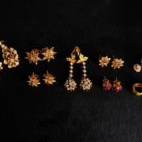 Gem Gardener, Antique Yellow Gold Diamond Earrings, peranakan earrings singapore, diamond earrings vintage, vintage earrings singapore