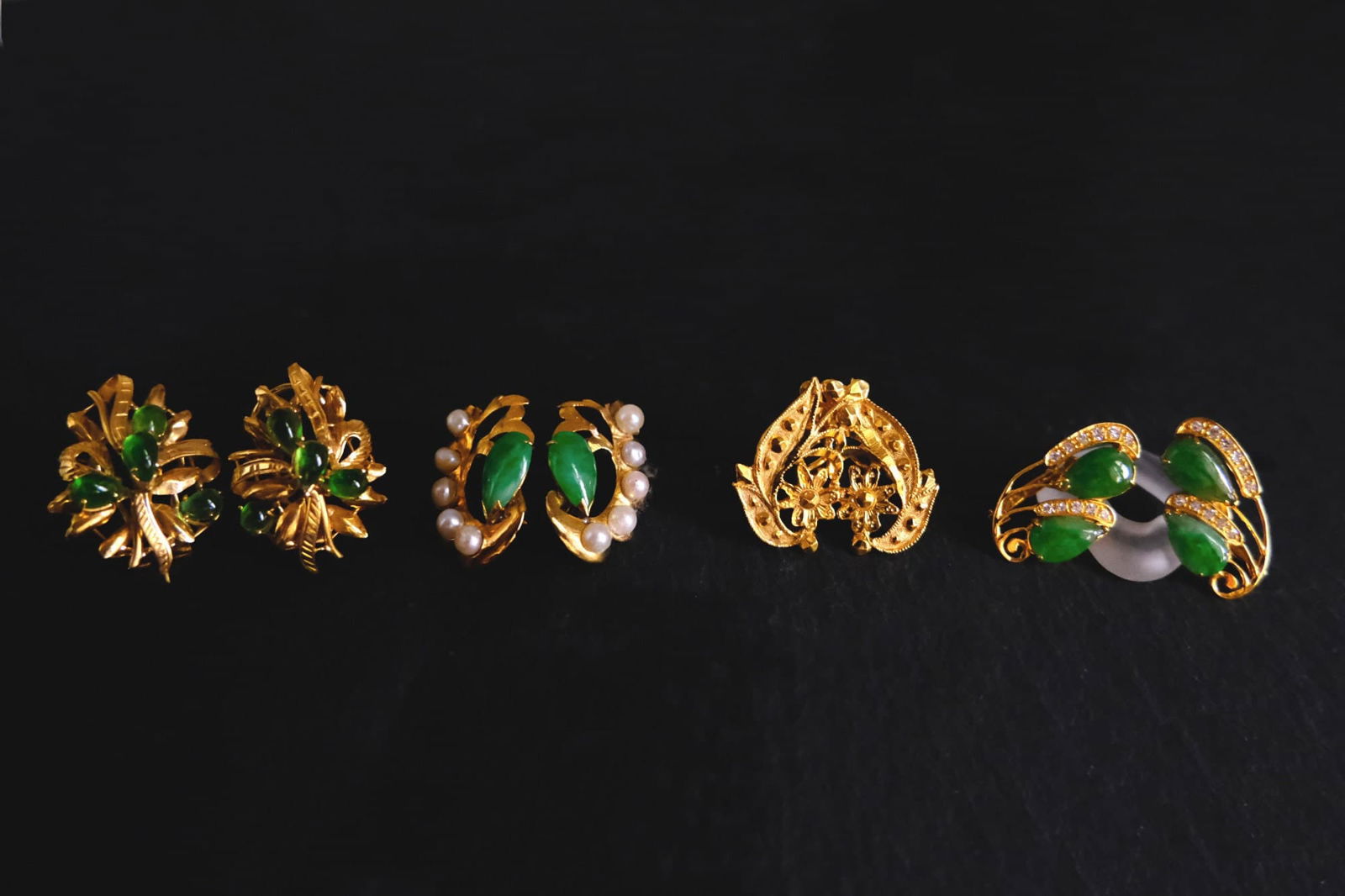 Gem Gardener, chinese jade earrings, vintage chinese jade earrings, antique chinese jade jewellery, jade earrings singapore, peranakan earrings singapore