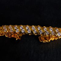 Gem Gardener, vintage diamond bracelets, antique diamond bracelets for sale, art deco yellow gold, art deco yellow gold, half diamond bracelet, vintage gold tennis bracelet, diamond bracelets singapore