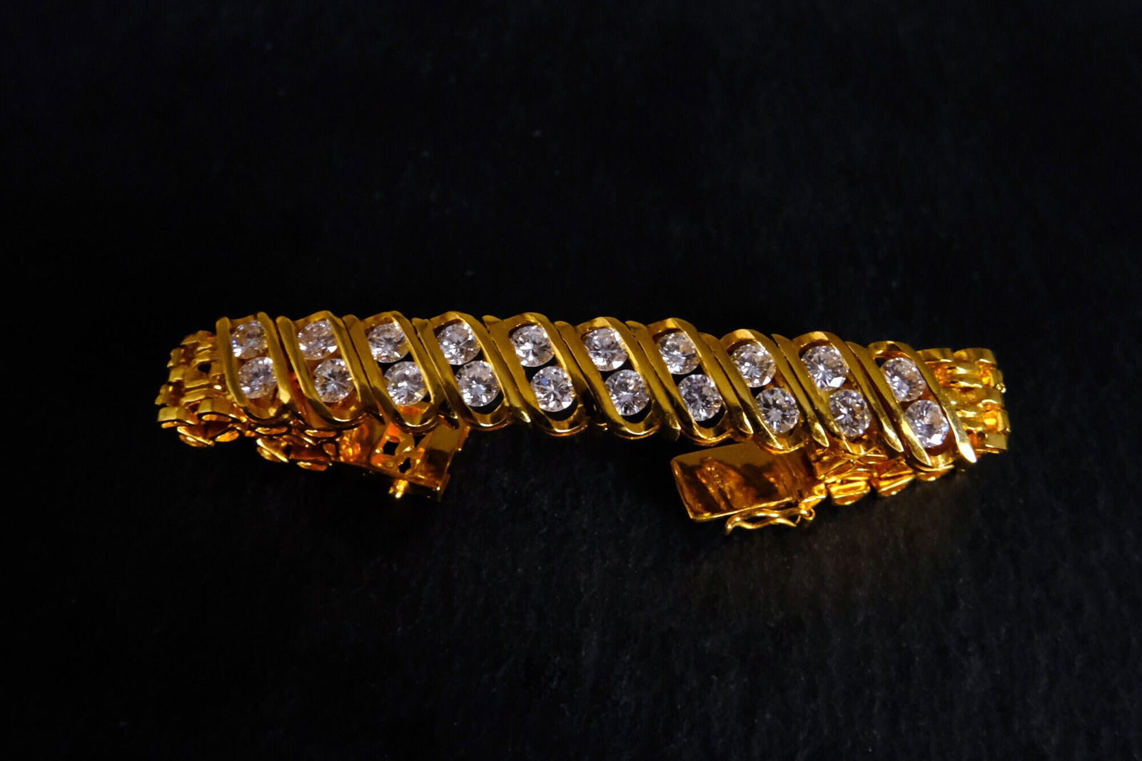 Gem Gardener, vintage diamond bracelets, antique diamond bracelets for sale, art deco yellow gold, art deco yellow gold, half diamond bracelet, vintage gold tennis bracelet, diamond bracelets singapore