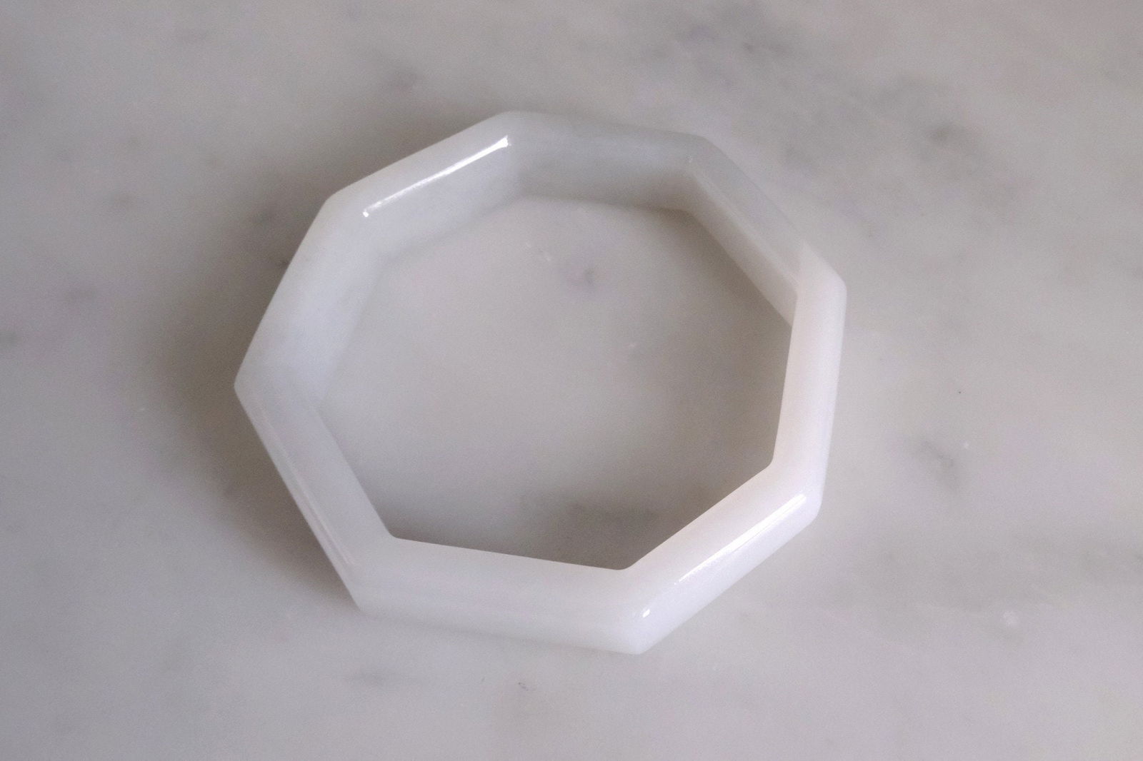 Gem Gardener, pure white jade bangle, white jade bangle singapore, white jadeite bangle, octagonal bangle