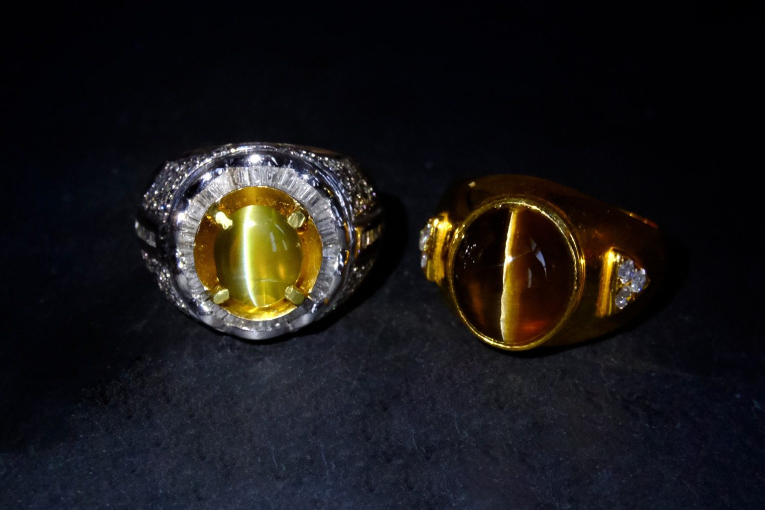 Mens Cats Eye Ring Vintage 18k Gem Gardener