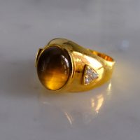 Gem Gardener, Tourmaline Cat Eye Ring, vintage cats eye ring, cats eye mens ring vintage, vintage gold rings mens, vintage rings men