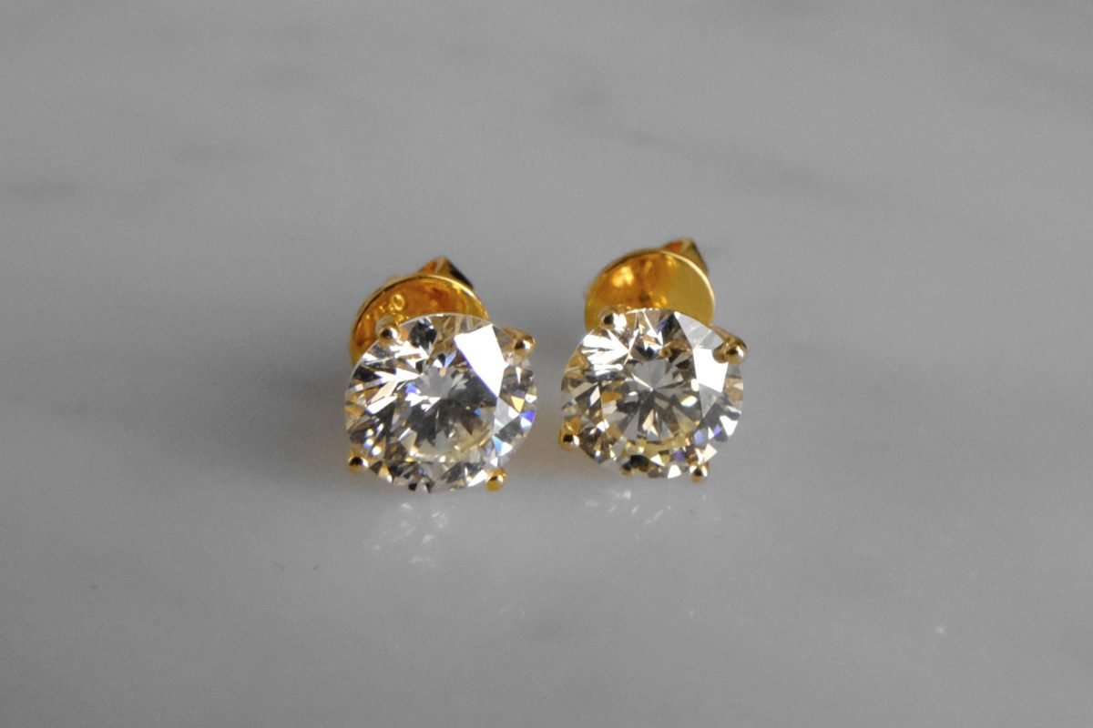 3ctw Diamond Stud Earrings 18k | Gem Gardener