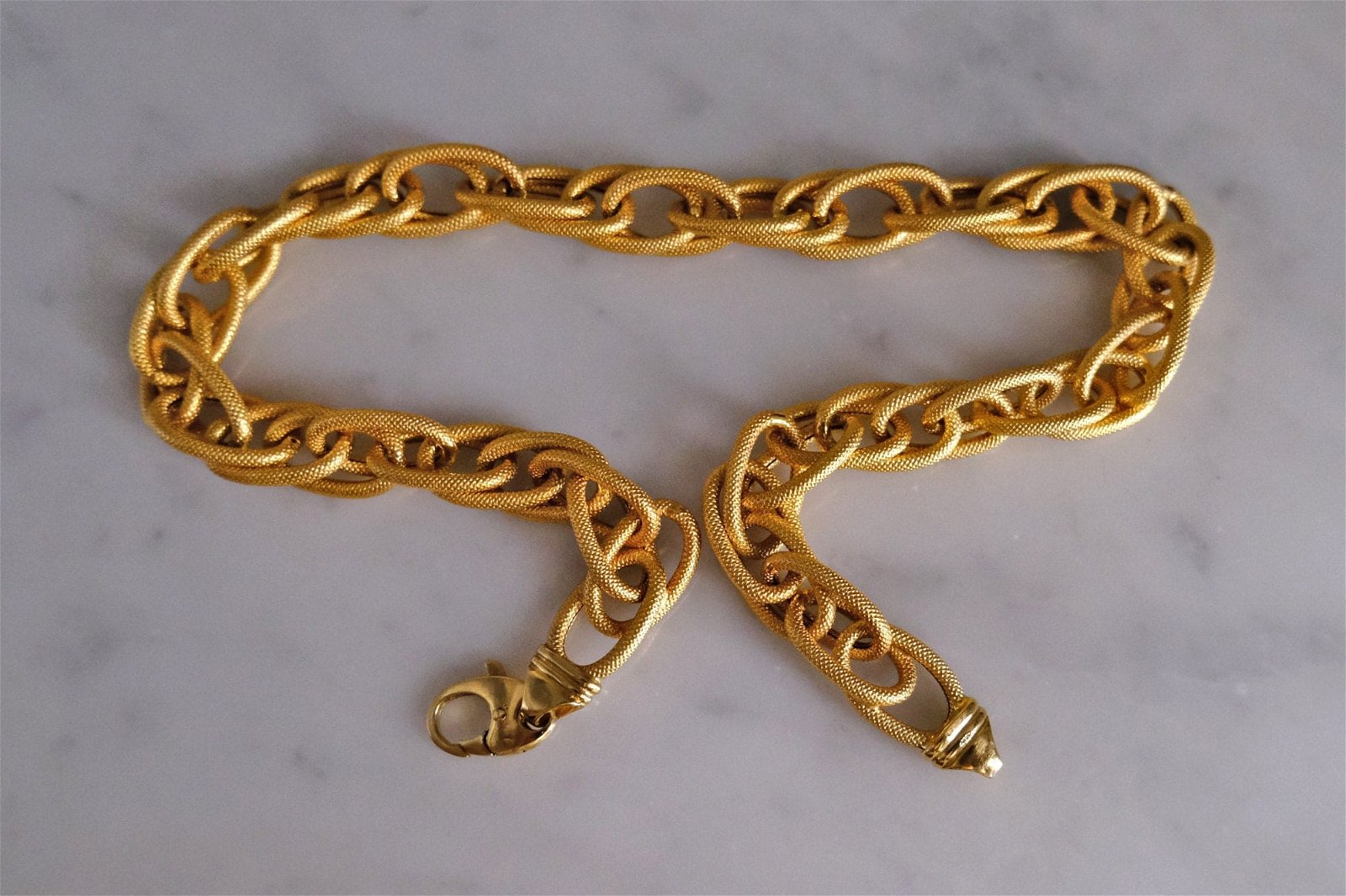 Gem Gardener, chunky large link gold necklace, vintage italian gold necklace, large link chain necklace gold, large gold necklace choker