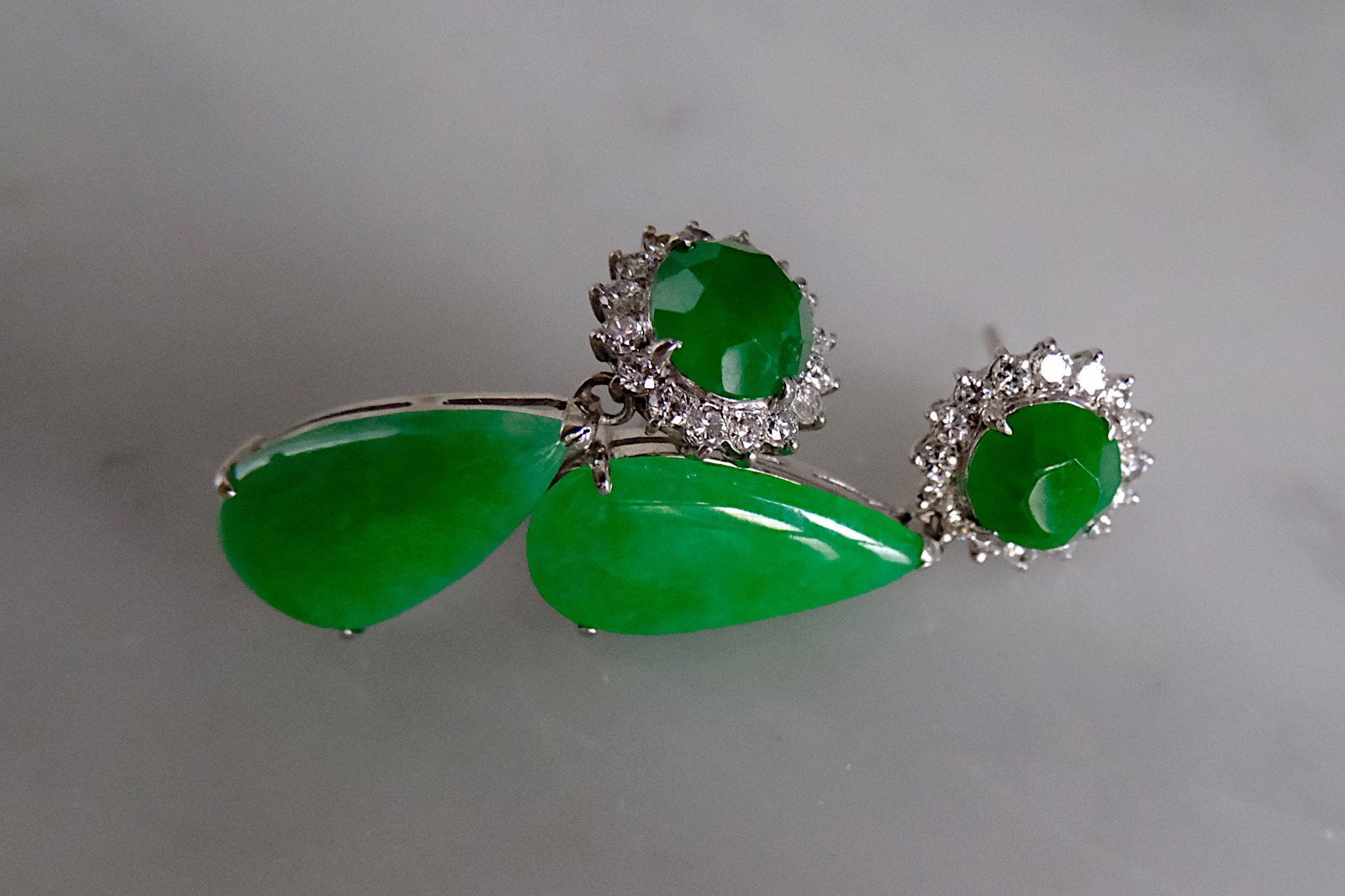 Art Deco Vintage Jadeite Earrings 18k | Gem Gardener