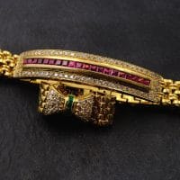 Gem Gardener, vintage gold bracelet, antique gold ruby bracelet, ruby and gold bracelet, ruby and yellow gold bracelet, peranakan jewellery singapore, etsy vintage gold bracelets
