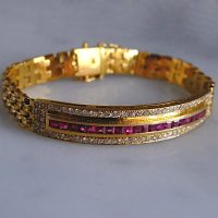 Gem Gardener, vintage gold bracelet, antique gold ruby bracelet, ruby and gold bracelet, ruby and yellow gold bracelet, peranakan jewellery singapore, etsy vintage gold bracelets