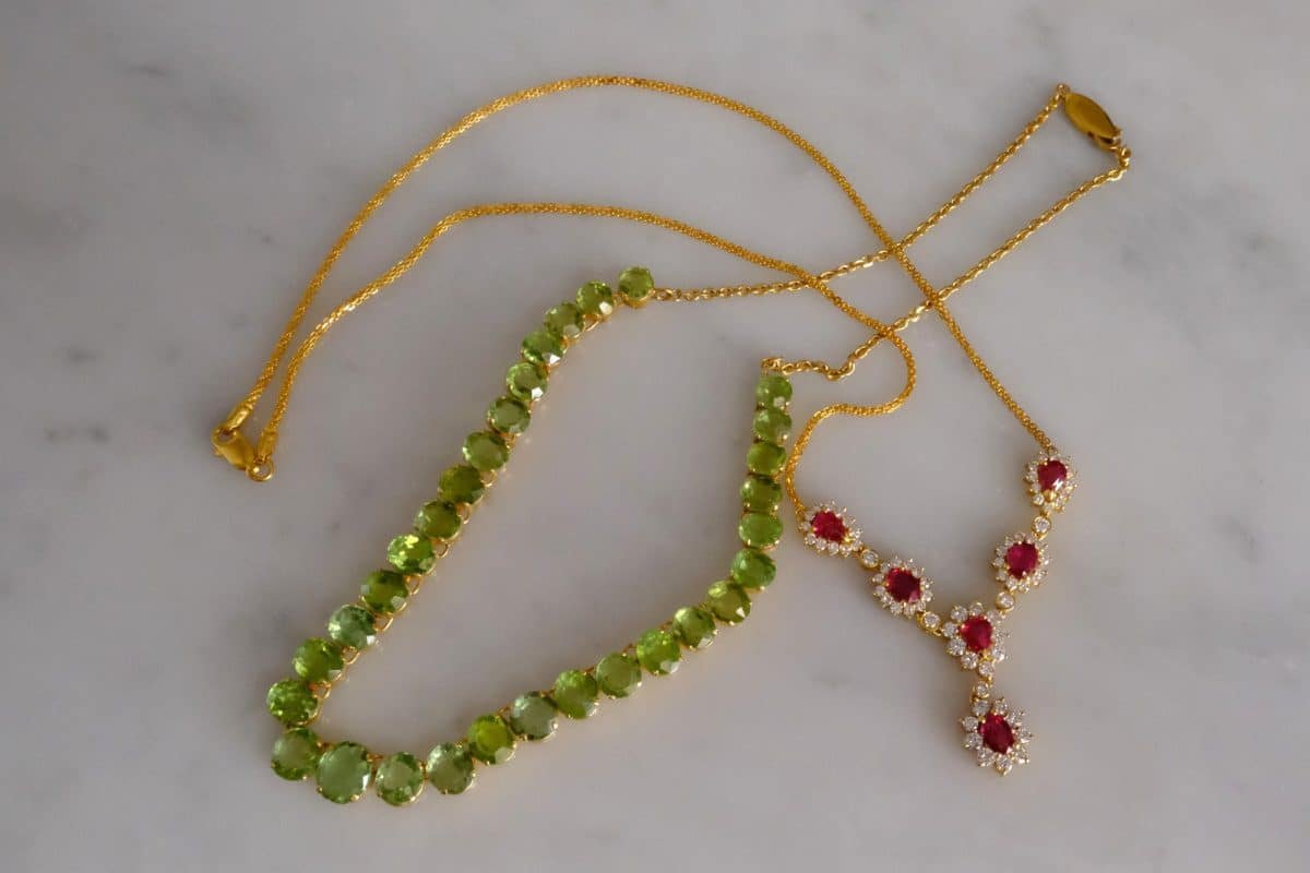 green ruby necklace