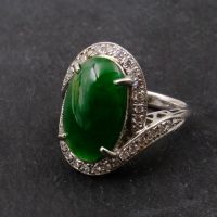 Gem Gardener, platinum jade ring, platinum jade rings for sale, dark green jade ring buy, art deco jewellery jade, jade ring singapore, jade jewellery singapore