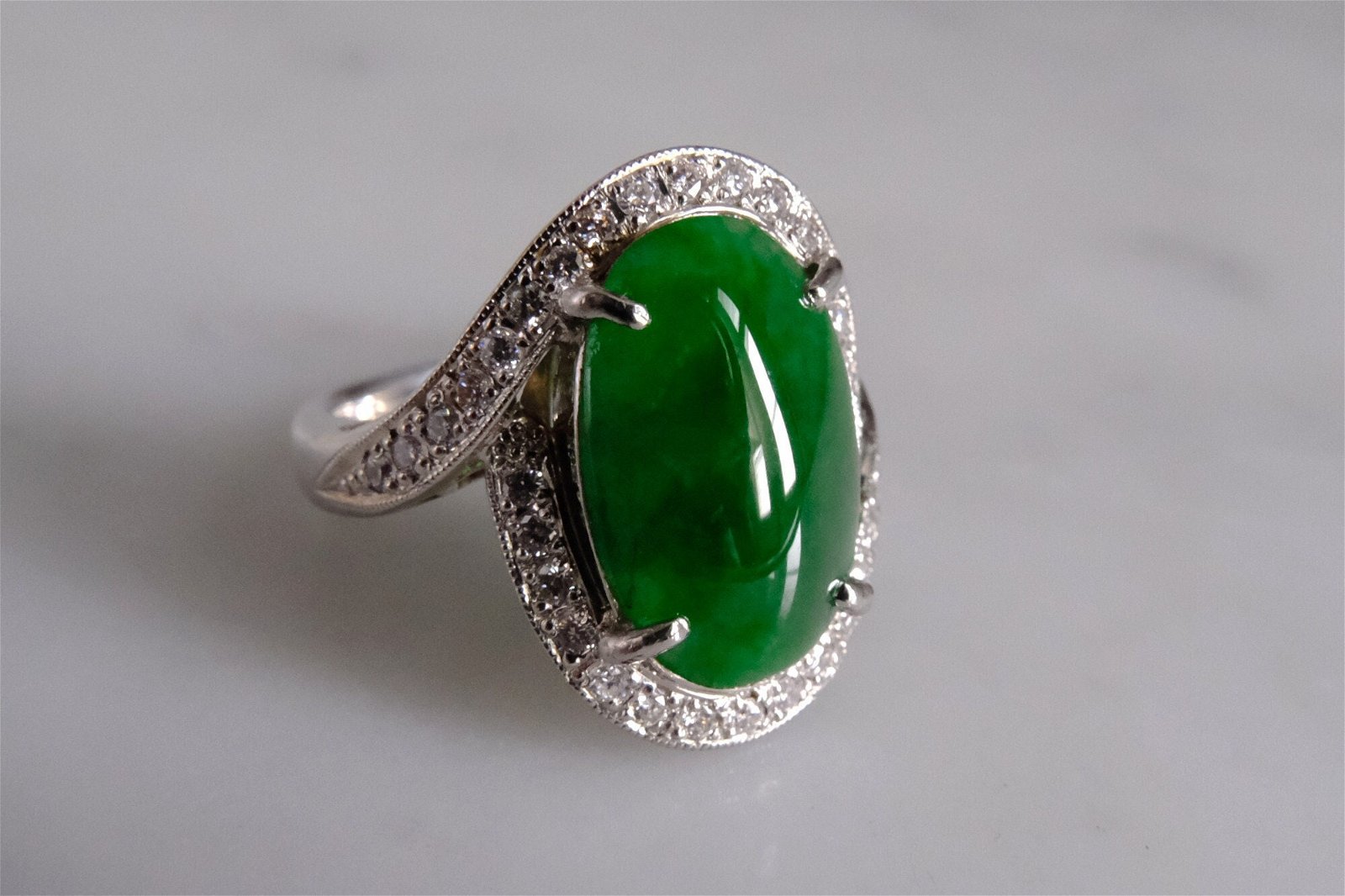 Gem Gardener, platinum jade ring, platinum jade rings for sale, dark green jade ring buy, art deco jewellery jade, jade ring singapore, jade jewellery singapore