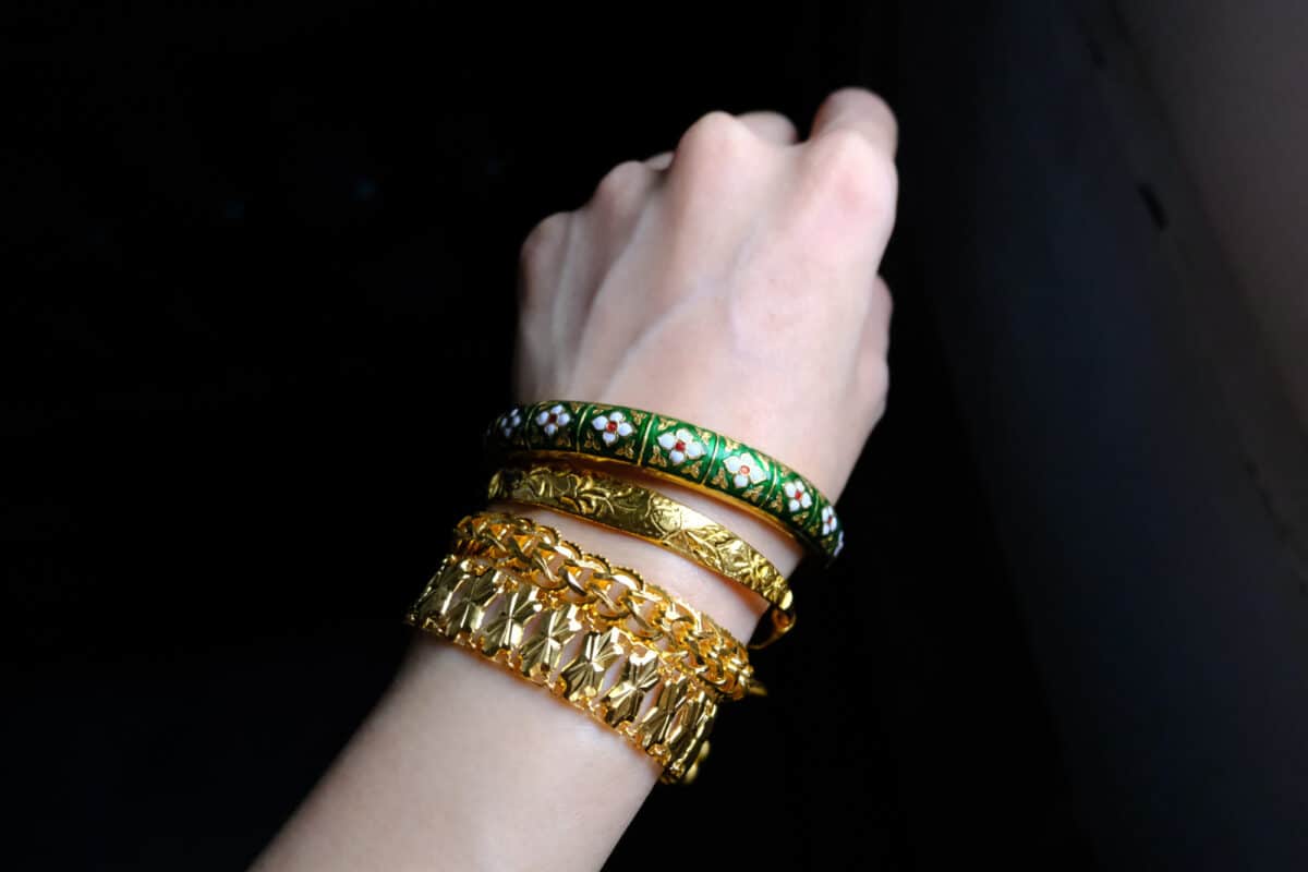Fancy Gold Link Bracelet 20k Vintage Peranankan Jewellery GEM