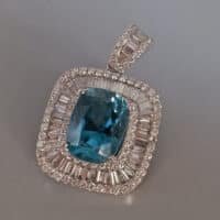 Blue Zircon Pendant, blue cambodian zircon, Gem Gardener, natural blue zircon pendant, blue zircon jewelry, natural blue zircon buy