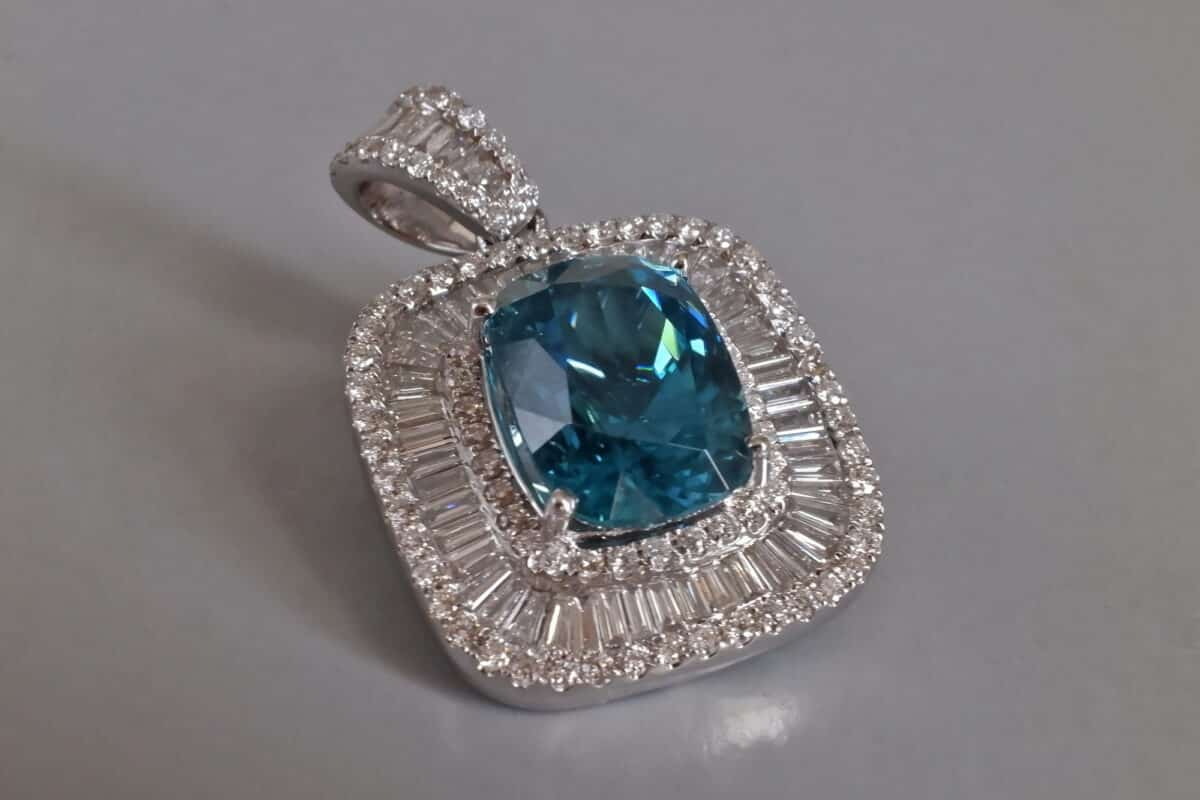 Blue Zircon Pendant, blue cambodian zircon, Gem Gardener, natural blue zircon pendant, blue zircon jewelry, natural blue zircon buy