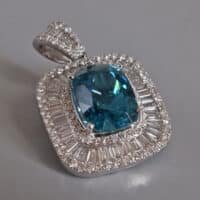 Blue Zircon Pendant, blue cambodian zircon, Gem Gardener, natural blue zircon pendant, blue zircon jewelry, natural blue zircon buy