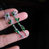 jade drop earrings, 翡翠耳环, emerald green jade drop earrings, jade earrings singapore, jade dangle earrings, imperial green jade earring, fine jade jewelry, Gem Gardener
