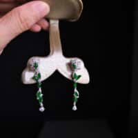 jade drop earrings, 翡翠耳环, emerald green jade drop earrings, jade earrings singapore, jade dangle earrings, imperial green jade earring, fine jade jewelry, Gem Gardener