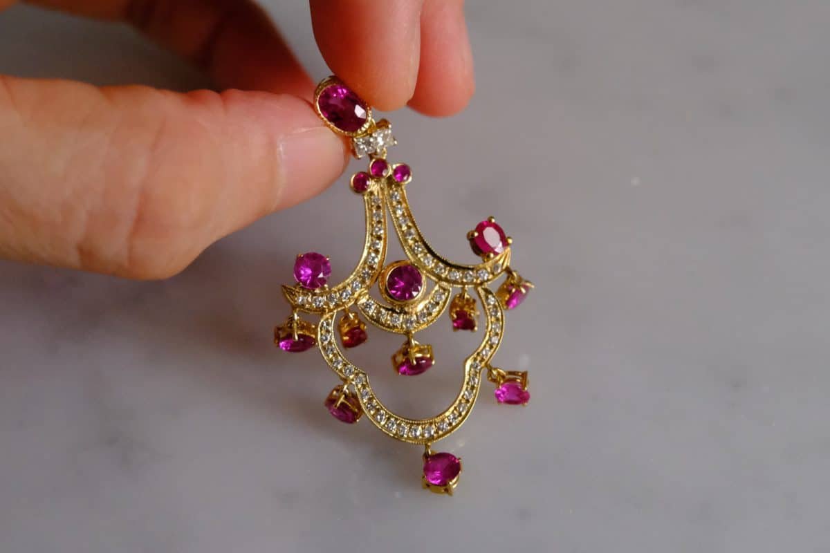 ruby and sapphire pendant