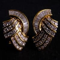 vintage diamond earrings studs, art deco diamond earrings, vintage diamond cluster earrings, baguette diamond earrings gold, diamond earrings singapore, art deco style stud earrings, buy art deco style earrings, Gem Gardener