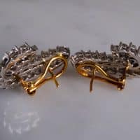 Gem Gardener, feather earrings statement, cluster earrings diamond, diamond leaf earrings, bridal statement earrings, diamond earrings design