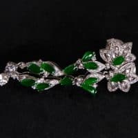 Imperial Jade Dainty Leaf Earrings Dangle 18k