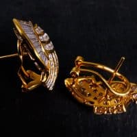 vintage diamond earrings studs, art deco diamond earrings, vintage diamond cluster earrings, baguette diamond earrings gold, diamond earrings singapore, art deco style stud earrings, buy art deco style earrings, Gem Gardener