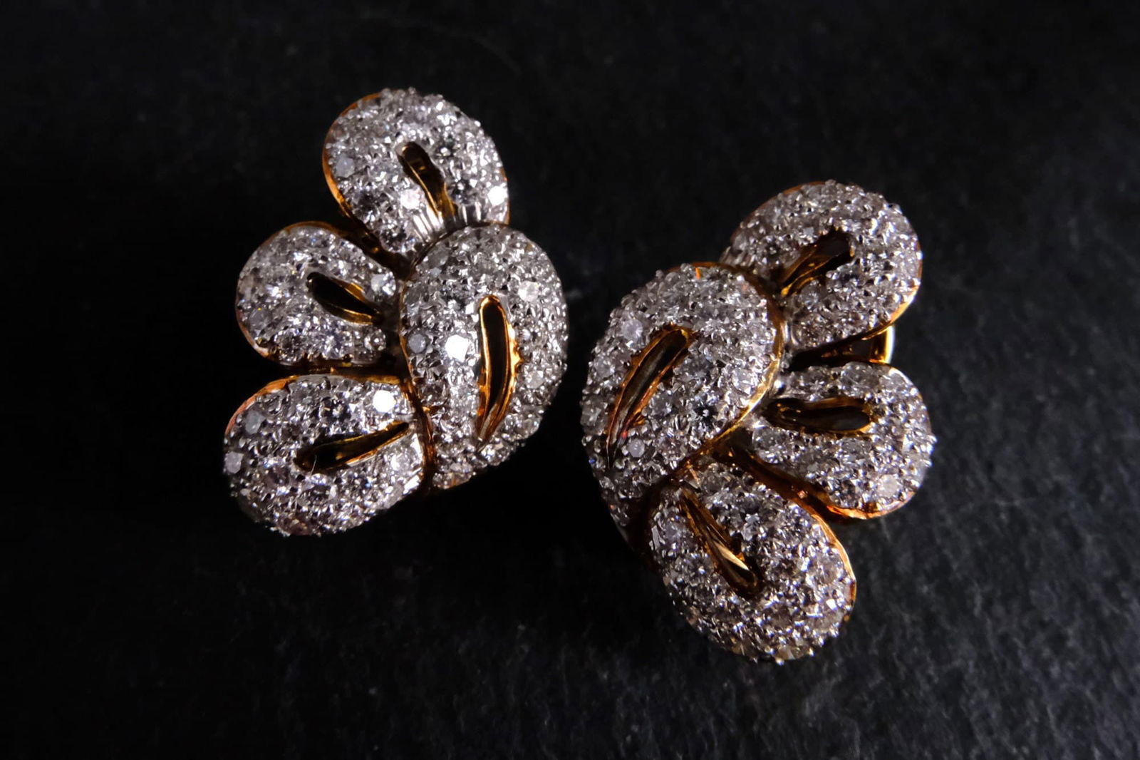 Gem Gardener, Cluster Diamond Earrings, floral cluster earrings, statement earrings wedding, statement bridal earrings, elegant diamond earrings