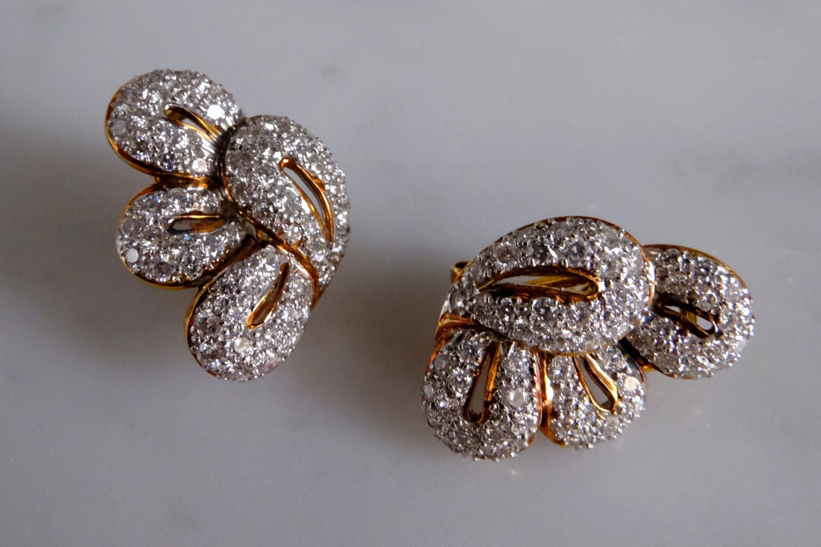 Gem Gardener, Cluster Diamond Earrings, floral cluster earrings, statement earrings wedding, statement bridal earrings, elegant diamond earrings