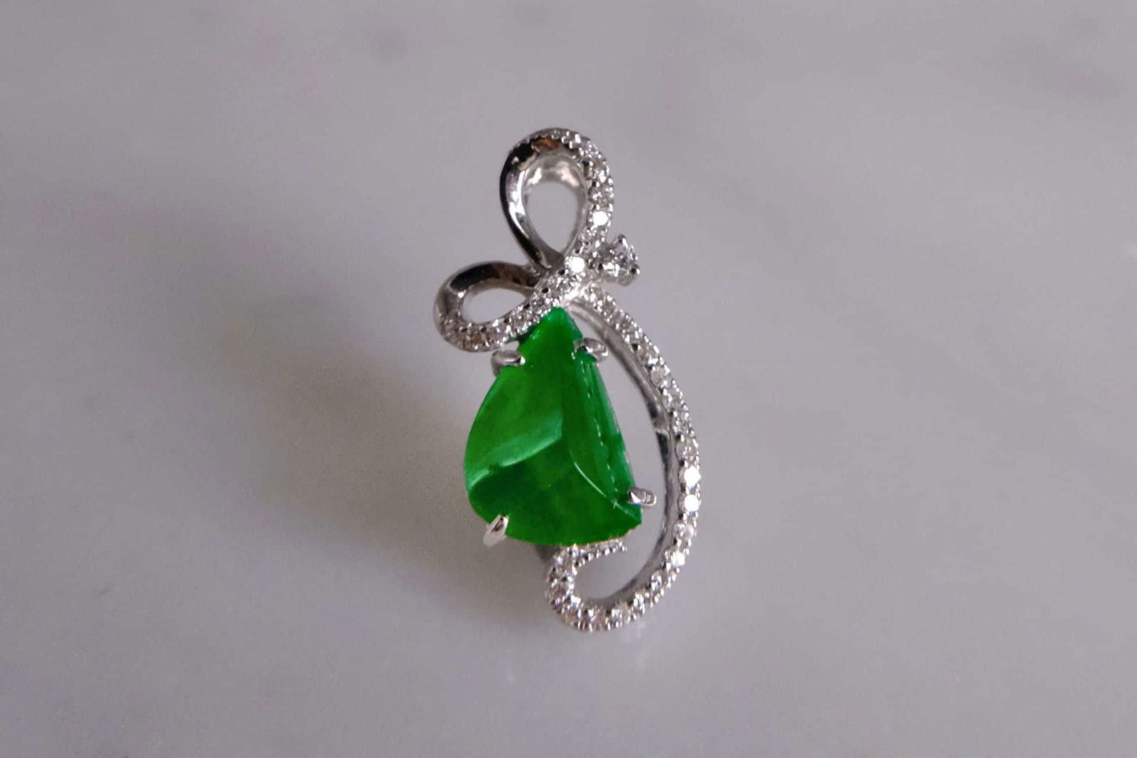 Gem Gardener, small jade pendant, jade pendant singapore, dainty jade necklace, jade jewellery singapore, vivid jade green