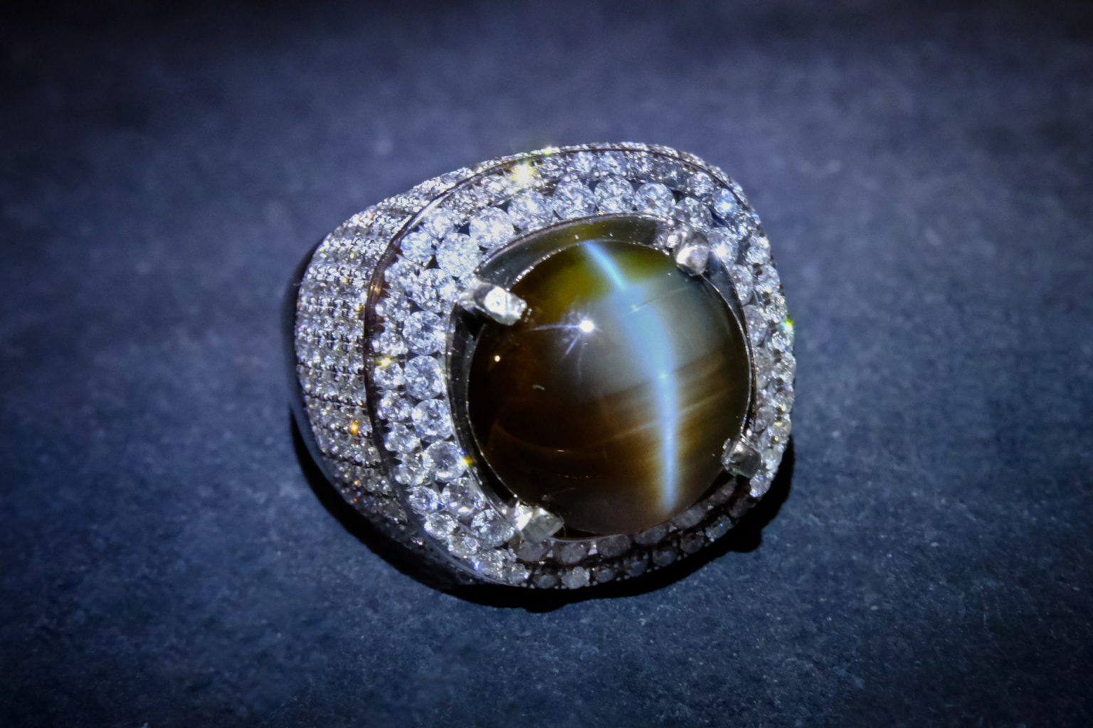 15ct Cats Eye Ring Mens Chrysoberyl 18k Gem Gardener