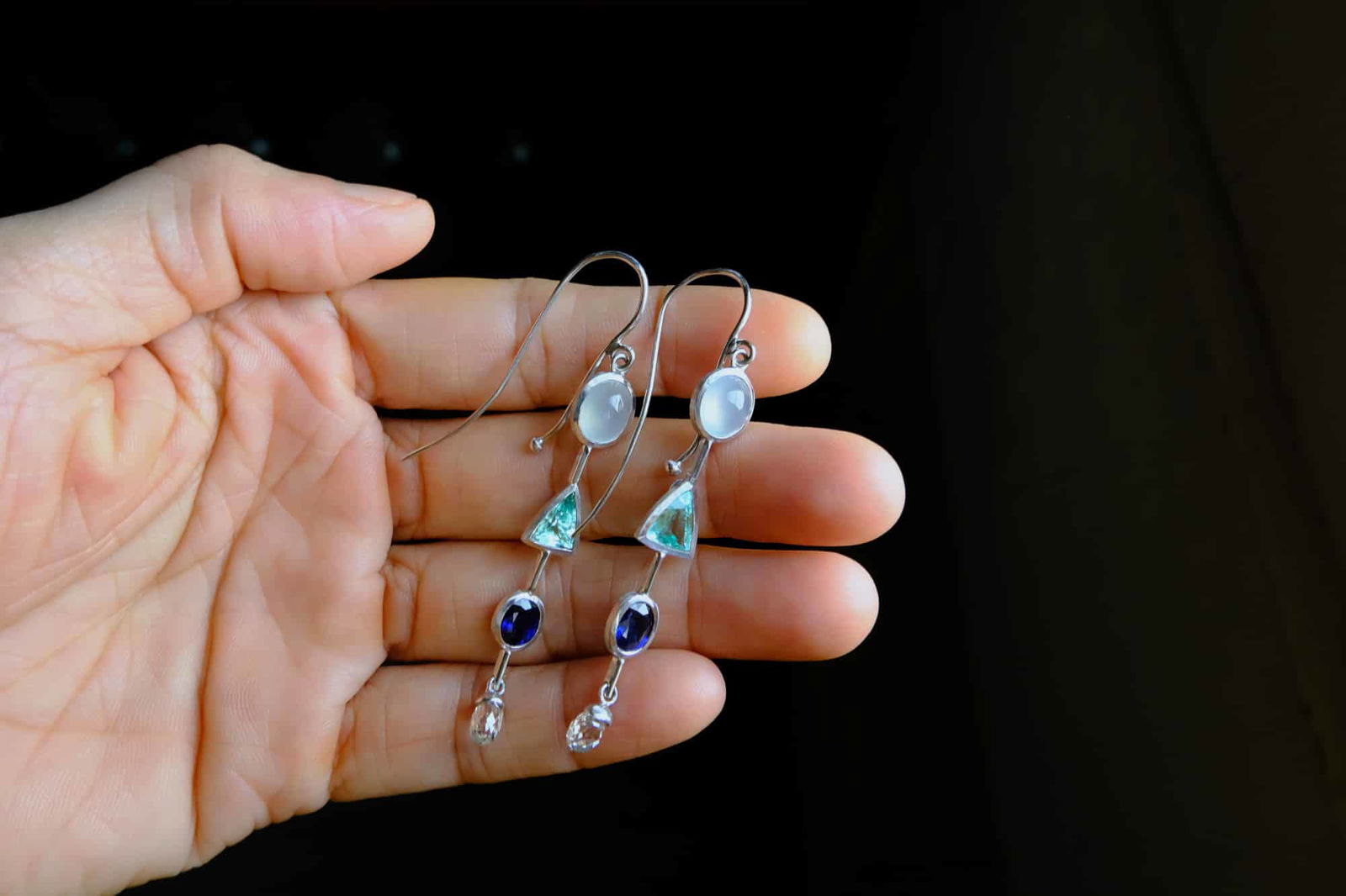 Line Earrings Gold, bauhaus earrings, paraiba earrings buy, roman earrings gold, paraiba tourmaline drop earrings, Gem Gardener